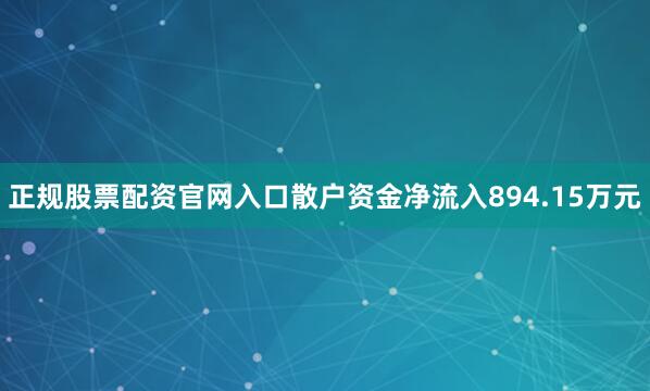 正规股票配资官网入口散户资金净流入894.15万元